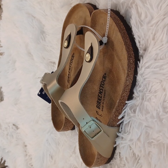 BRAND NEW Birkenstock Gizeh Soft Cork Footbed Thong Gold EU Size 40 - Picture 12 of 16